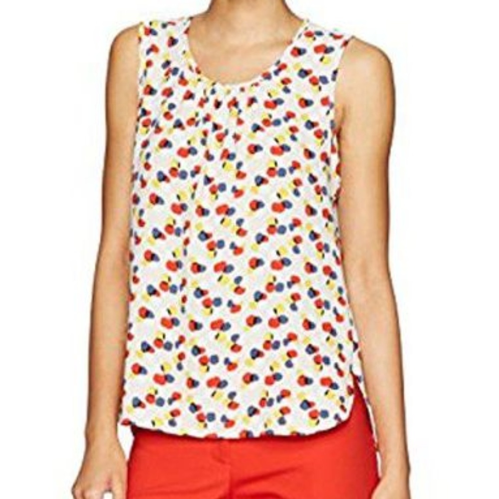 Anne Klein Women's Blouse Wheat/tomato Combo